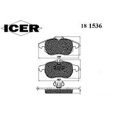181536 ICER Комплект тормозных колодок, дисковый тормоз