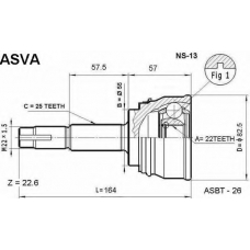 NS-13 ASVA Шарнирный комплект, приводной вал