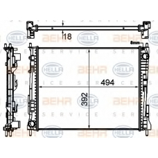 8MK 376 746-751 HELLA Радиатор, охлаждение двигателя