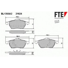 BL1355A2 FTE Комплект тормозных колодок, дисковый тормоз