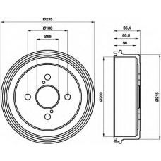 8DT 355 301-501 HELLA Тормозной барабан