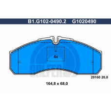 B1.G102-0490.2 GALFER Комплект тормозных колодок, дисковый тормоз