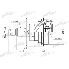 PCV1260 PATRON Шарнирный комплект, приводной вал