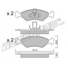 095.0 TRUSTING Комплект тормозных колодок, дисковый тормоз