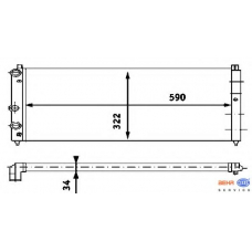 8MK 376 714-591 HELLA Радиатор, охлаждение двигателя