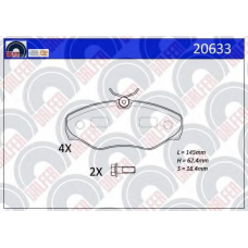 20633 GALFER Комплект тормозных колодок, дисковый тормоз