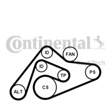 6PK2404K1 CONTITECH Поликлиновой ременный комплект