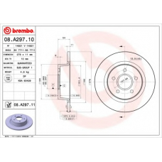 08.A297.10 BREMBO Тормозной диск