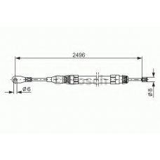 1 987 477 306 BOSCH Трос, стояночная тормозная система