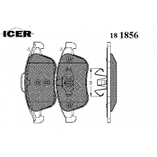 181856 ICER Комплект тормозных колодок, дисковый тормоз