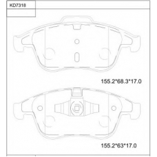 KD7318 ASIMCO Комплект тормозных колодок, дисковый тормоз