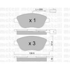 22-0322-0 METELLI Комплект тормозных колодок, дисковый тормоз