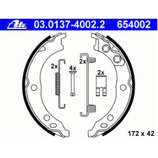 03.0137-4002.2 ATE Комплект тормозных колодок, стояночная тормозная с