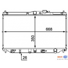 8MK 376 707-431 HELLA Радиатор, охлаждение двигателя