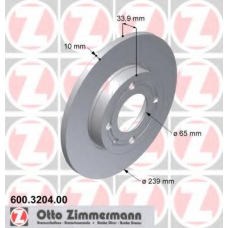 600.3204.00 ZIMMERMANN Тормозной диск