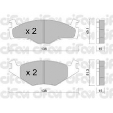 822-045-0 CIFAM Комплект тормозных колодок, дисковый тормоз