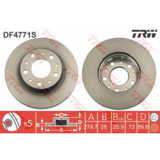 DF4771S TRW Тормозной диск