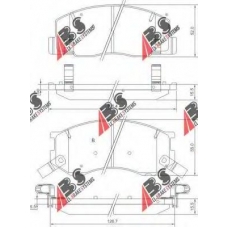 37399 ABS Комплект тормозных колодок, дисковый тормоз