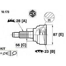 10.173 PEX Шарнир, приводной вал