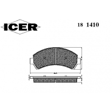 181410 ICER Комплект тормозных колодок, дисковый тормоз