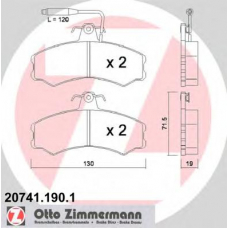 20741.190.1 ZIMMERMANN Комплект тормозных колодок, дисковый тормоз