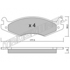 135.0 TRUSTING Комплект тормозных колодок, дисковый тормоз