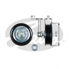 T36446 GATES Паразитный / ведущий ролик, поликлиновой ремень