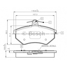 0 986 TB2 506 BOSCH Комплект тормозных колодок, дисковый тормоз