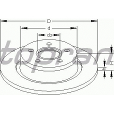 302 249 TOPRAN Тормозной диск