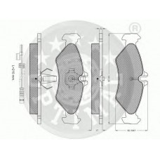 10051 OPTIMAL Комплект тормозных колодок, дисковый тормоз