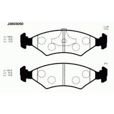 J3603050 NIPPARTS Комплект тормозных колодок, дисковый тормоз