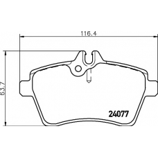 8DB 355 011-381 HELLA PAGID Комплект тормозных колодок, дисковый тормоз