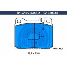 B1.G102-0348.2 GALFER Комплект тормозных колодок, дисковый тормоз