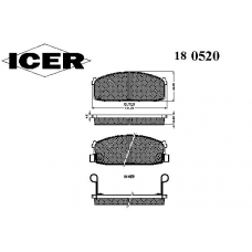 180520 ICER Комплект тормозных колодок, дисковый тормоз