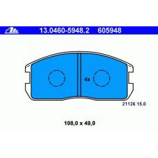 13.0460-5948.2 ATE Комплект тормозных колодок, дисковый тормоз