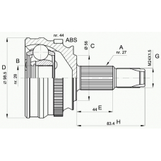 CVJ5152.10 OPEN PARTS Шарнирный комплект, приводной вал