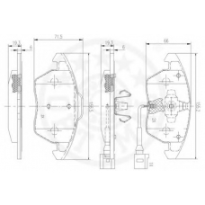 12531 OPTIMAL Комплект тормозных колодок, дисковый тормоз