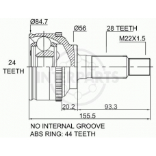 OJ-0436 InterParts Шарнирный комплект, приводной вал