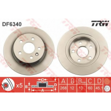 DF6340 TRW Тормозной диск