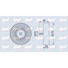 15-3132 IPD Паразитный / ведущий ролик, поликлиновой ремень