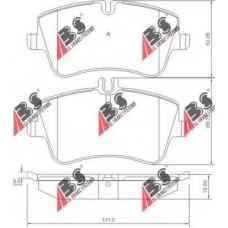 37165 ABS Комплект тормозных колодок, дисковый тормоз