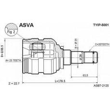 TYIP-5001 ASVA Шарнирный комплект, приводной вал