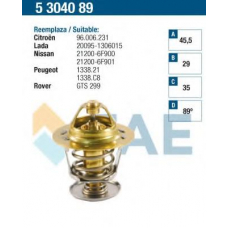 5304089 FAE Термостат, охлаждающая жидкость