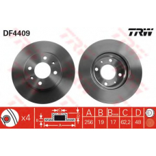 DF4409 TRW Тормозной диск