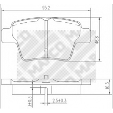 6838 MAPCO Комплект тормозных колодок, дисковый тормоз