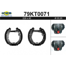 79KT0071 ICER Комплект тормозных колодок