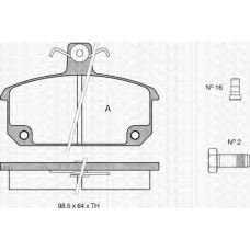 8110 25189 TRIDON Brake pads - front