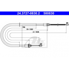 24.3727-0830.2 ATE Трос, стояночная тормозная система