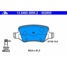 13.0460-2855.2 ATE Комплект тормозных колодок, дисковый тормоз