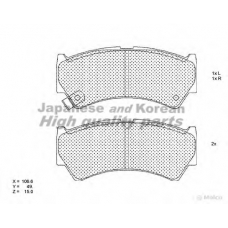 1080-0208 ASHUKI Комплект тормозных колодок, дисковый тормоз